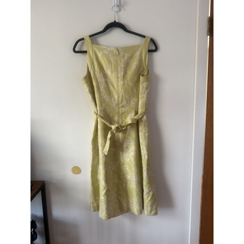 NWT Vintage Y2K Ann Taylor Petite Floral Sheath Dress, Chartreuse, Women's12P